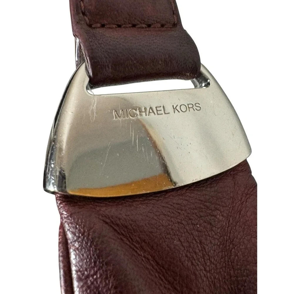 Michael Kors Leather Hobo Shoulder Bag Purse Y2K Bohemian Brown Buckle